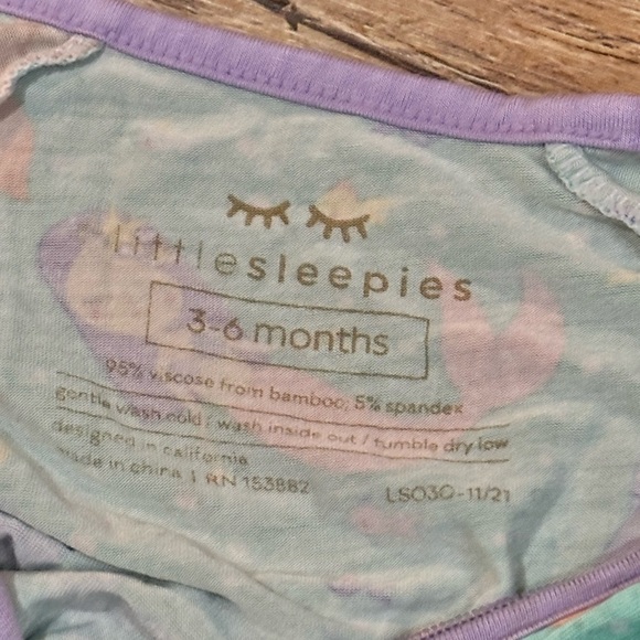 Little Sleepies soft mermaid sleeper size 3-6 months - Picture 2 of 3